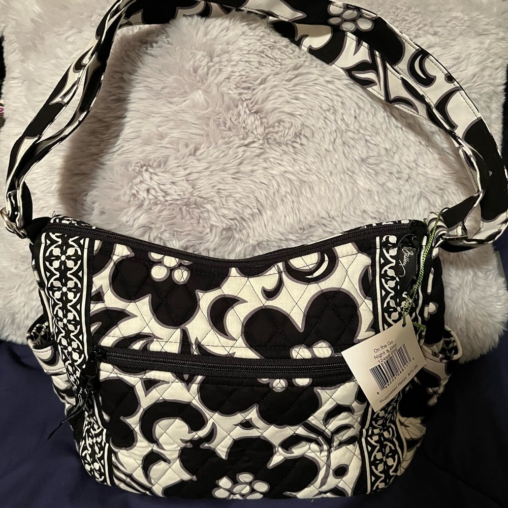 Vera Bradley RETIRED PRINT  Night & Day Black and White Crossbody Bag
